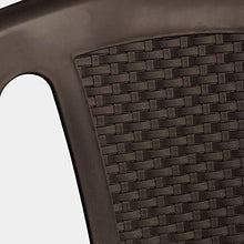 PROGARDEN - Set di 4 sedie impilabili "Procida", in plastica, effetto rattan, colore caffè