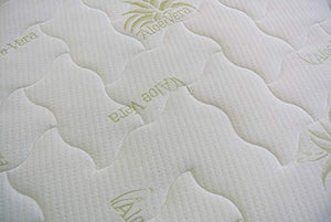 Baldiflex Emporio Fodera per Materasso Singolo in Aloe Vera, Coprimaterasso, con Fascia Traspirante, Sfoderabile con Zip, Atossica, Misura 80x190x22 cm