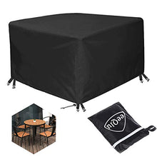 eeQiu Copertura Tavolo Esterno, Telo Protettivo per Tavolo e Sedie da Esterni, Utilizzato per Mobili da Giardino, Impermeabile, Antipolvere e Resistente ai Raggi UV 125x125x74CM