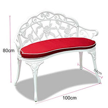 outdoor furniture Panchina da Giardino panchina da Giardino, Portico da Esterno 100 cm Panca Schienale con Decorazione Rosa Standard Americano, Sedile in Alluminio pressofuso anticorrosivo