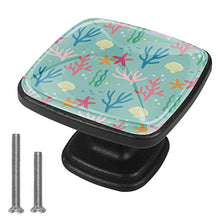 Alghe rosa corallo blu 4 PCS Pomelli per Porta, Pomolo per Mobile, Pomelli per Mobili con Viti, Maniglia per Armadietto, Pomelli per Porta, Pomelli per Cassetti per Porta, Armadio, Cassetto e Credenza