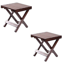 LHY HOME 2 Pacchi Piccola Sedia Pieghevole Portatile Sgabello Legno Giardino Campeggio Picnic Sgabello da Pesca per Interni Esterni(29.5X29.5X32cm)