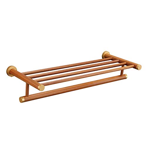 WLVG Portasciugamani in Legno Portasciugamani da Bagno Creativo Portasciugamani con Doppia Foratura (60 cm)