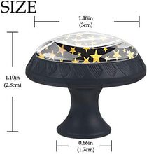 Motivo a stelle dorate nero Pomelli per Porta Set di 4 Pomelli per Mobili Manopole per Cassetti Cucina Armadio Vetro
