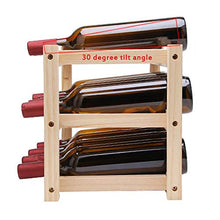 YQJ - Portabottiglie in legno con 12 fessure, antiscivolo, per bar, cucina, cantina, armadio, tavolo, in legno massiccio ad alta densità, 46 x 24 x 28 cm