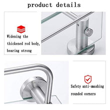 DNSJB mensole da bagno in Vetro, cremagliera per Doccia estetica a Parete, con portasciugamani Doppio in Acciaio Inox 304, 23.6 '' × 5.5 ''