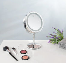 Sichler Beauty Specchio: Specchio cosmetico a LED, 2 superfici a Specchio, Pacco Batteria, Ingrandimento 3X / 7X (Specchio con Luce)
