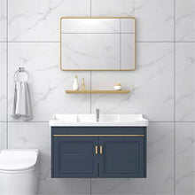 Mobile Lavabo Spazio Alluminio Grigio Blu Blu BASSAGGIO di Lavaggio di LAVOBITO Mobile Combinazione Muro di Parete del Bagno Facile da Pulire (Color : Blue, Size : 46x80x48cm)