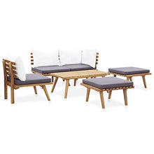 Tidyard Set 6 pz Divani Angolari Modulari da Giardino con Penisola in Legno Massello di Acacia,Divano Angoalre,Divani Modulari,Divani Legno,Divani da Giardino,Divani con Penisola,Divano ad Angolo