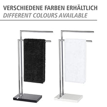 WENKO Piantana portasalviette Noble nero - 2 bracci, Acciaio, 45.5 x 82 x 20 cm, Cromo