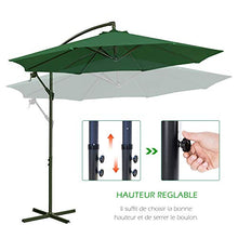 Novonova - Ombrellone inclinabile, da giardino, da esterno, in poliestere e struttura metallica, altezza 2,6 m, diametro 2,9 m, SY-PS630, colore: Verde