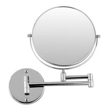 SODIAL(R) Cromo 8 pollicespecchiera a parete specchio cosmetico specchio cosmetico a doppia faccia specchio ingranditore 7X