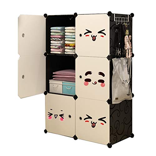 Locker Grande Armadio Armadio Rimovibili di Plastica Withdoor Gitter Scaffali Abbigliamento Home Camera Dormitorio Nero 75X37X111CM MUMUJIN