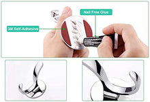 Hossom 3pcs Appendi Accappatoio Ganci Uncini Per Accappatoio Asciugamano, Gancio A Muro Nastro Biadesivo Cromato Acciaio Inox Gancio a Ventosa Senza Trapano Per Bagno Cucina Organizzare