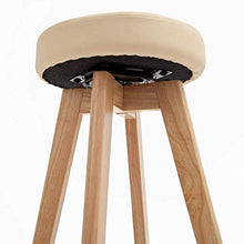 Sedia da ufficio,Tavolo audace e creativo Sgabello da bar Altezza della piastra del sedile 65 cm (26 pollici), Struttura in legno massello Cuscino in pelle artificiale, Vernice in legno, Utilizzato