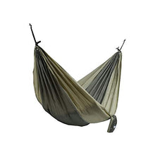 Rebecca Mobili Amaca da Campeggio Giardino Verde Militare Nylon Carico 120 kg con Sacca Moschettoni Funi L 275 x D 136 cm (cod. RE6312)