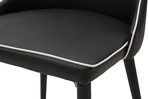 White loft LF535 Set Sedie, Finta Pelle, Nero, 50 x 50 x 94 cm, 2 Unità