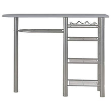 Oushome Set da Bar 3 pz con Mensole in Legno e Acciaio Grigio