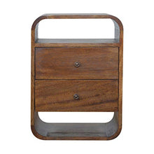 Artisan Furniture Chestnut Curved Edge with 2 Drawers Bedside Armadietto, Legno, Taglia Unica