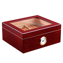 DPLQX Humidor per sigari adorini, sigari armadi Humidor per sigari Finestra di Vetro Trasparente Buona Tenuta Portatile Facile da Portare in Giro,Red_260x110x220mm/10x4x9in