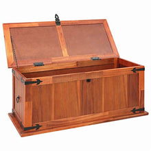 BIGTO - Cassapanca Vintage in Legno di Acacia Massiccio, per Camera da Letto, Armadio, casa, Marrone, 90 x 45 x 40 cm