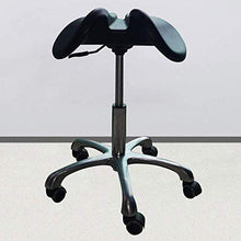 SXRDZ Sgabello regolabile in altezza su rotelle, Trattamento di bellezza, Sgabello con PU Nero Sedile cuoio sintetico, altezza regolabile 47-63 cm, peso 160 Kg supportati, sadle Sgabello for saloni di