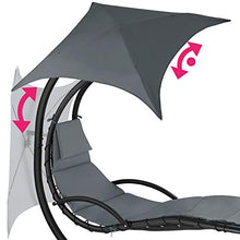 TecTake 800699 Sdraio Sospesa, Parasole Protezione Raggi UV, Sagomatura Ergonomica, Materassino Imbottito e Cuscino Poggiatesta - Disponibile in Diversi Colori (Grigio | No. 403545)