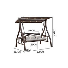 DGHJK Sedie a Dondolo da Esterno con baldacchino e Cuscini, Altalena da Giardino, amache da stupore Pigro, Panca Altalena Adatta per Patio, Giardino, Bordo Piscina, Balcone