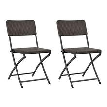 vidaXL 2X Sedie da Giardino Pieghevoli HDPE e Rattan Marrone Seduta Seggiole