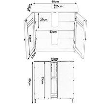 EUGAD Armadietto Sottolavabo Mobiletto sotto Lavandino per Bagno con Due Ante in Legno 0117WY