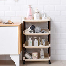LYM &ripiano di stoccaggio Scaffalature Home Soggiorno Camera da Letto Bagno 4 Strati con scaffalatura di Finitura Ruote Scaffale di Finitura