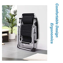 PAKUES-QO Lettini Pieghevoli Lettini Prendisole Sedie da Giardino reclinabili in Metallo Resistente Nero con portabicchieri | Sedia Portatile Oversize