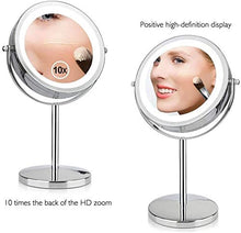 Specchio Specchi di Trucco 17 LED Light Vanity 10x cosmetico da 7 Pollici Regolabile da 7 Pollici a ingrandimento Bagno bifacciale