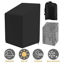 Maalr Copertura per Sedie da Giardino Impilabili, Copertura per Sedia Esterno Giardino Telo Impermeabile Antivento, Anti UV, in Tessuto Oxford 420D Resistente, 120x75x75CM (210D)