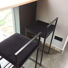 Sgabelli da Bar in Ferro battuto Sedia Seduta Morbida in Velluto e Gambe in Metallo Nero Sgabello da Bar per Il bancone della casa Cucina Pub, Max. 150kg