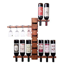 Cremagliera Del Vino Semplice e Creativa Cremagliera Del Vino in Legno Massello Stile Semplice Appeso a Parete Espositore per Vino Cafe Bar Decorazione Semplice e Creativa, PZW, a