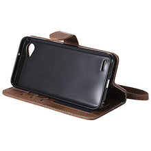 Bear Village Cover LG Q6, Custodia Premium Flip Custodia per LG Q6, Custodia con Porta Carte e Chiusura Magnetica, Marrone