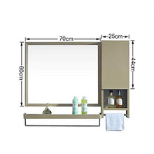 AJH Specchio da Bagno Rettangolare Moderno e Minimalista in Acciaio Inossidabile con pratici armadi Laterali e portasciugamani monostrato Portaoggetti da Parete per Bagno Uno