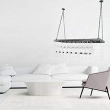 FAFZ Portavini Portabottiglie in Metallo A Soffitto, Regolabile in Altezza, Porta Bicchiere da Vino con Catena Pendente in Cristallo, Adatto per Ristoranti, KTV, Bar (Size : 100cm)