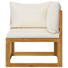 SKM Set Divani da Giardino 5 pz con Cuscini Crema in Legno Acacia (47kg)