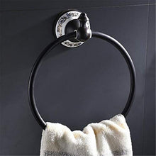 Julymoda - Portasciugamani da parete in stile retrò, in ottone, ad anello, gancio per asciugamani da bagno, in rame anticato, stile vintage