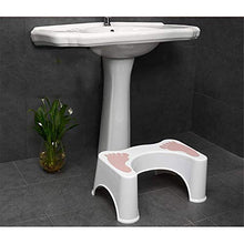 AOWU Sgabello per DocciaSgabello per WC Sgabello per Bagno Sgabello per WC Antiscivolo E Poggiapiedi per Bambino Donna IncintaSedia Doccia (Size:44.5cm X21x27cm; Color:White+Pink)