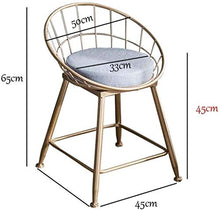 Bar Stool con Schienale poggiapiedi pranza Le sedie da Cucina Pub Gambe Industrial Metal Sgabelli Sedia Colazione contatore Semplice Moderna di Ferro, Tempo Libero Cafe Vento Adatto for Interni