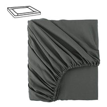 Aisbo Lenzuola Coprimaterasso Matrimoniale con Angoli Tinta Unita Estate 160x200x30cm Grigio Scuro