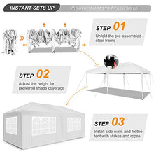 COBIZI 10'x20 'Baldacchino pop-up Tenda per feste di matrimonio Tenda per ripostiglio Gazebo per esterni Tettoia da campeggio per spiaggia con 6 pareti laterali rimovibili