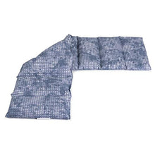 Cuscino termico con semi di colza, 75x20cm. Riscaldabile al forno o microonde e per raffreddare al frigorifero. Per la schiena, il ventre (8 compartimenti, used look grigio-blu)
