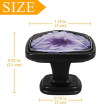 Confezione da 4 manopole per mobili da cucina, manopole per cassetti Dalia fiore viola bianco Tira le maniglie delle porte
