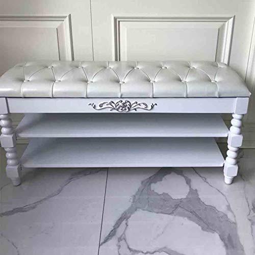 LXESWM Pouf Panca Ottomana Intagliato Ottomano Banco di Stoccaggio Sgabello Poggiapiedi Pieghevole Ingresso Shoe Rack Legno Solido (Size : 70cm)