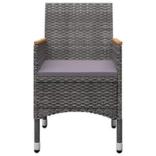 SKM Set Bistrot Giardino 3 pz Polyrattan e Vetro Temperato Grigio (11.4kg) Grigio-8365