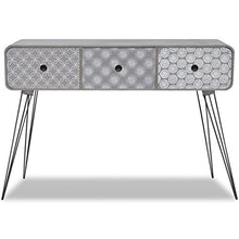 Festnight Armadietto Laterale/Tavolo consolle con 3 cassetti Grigio